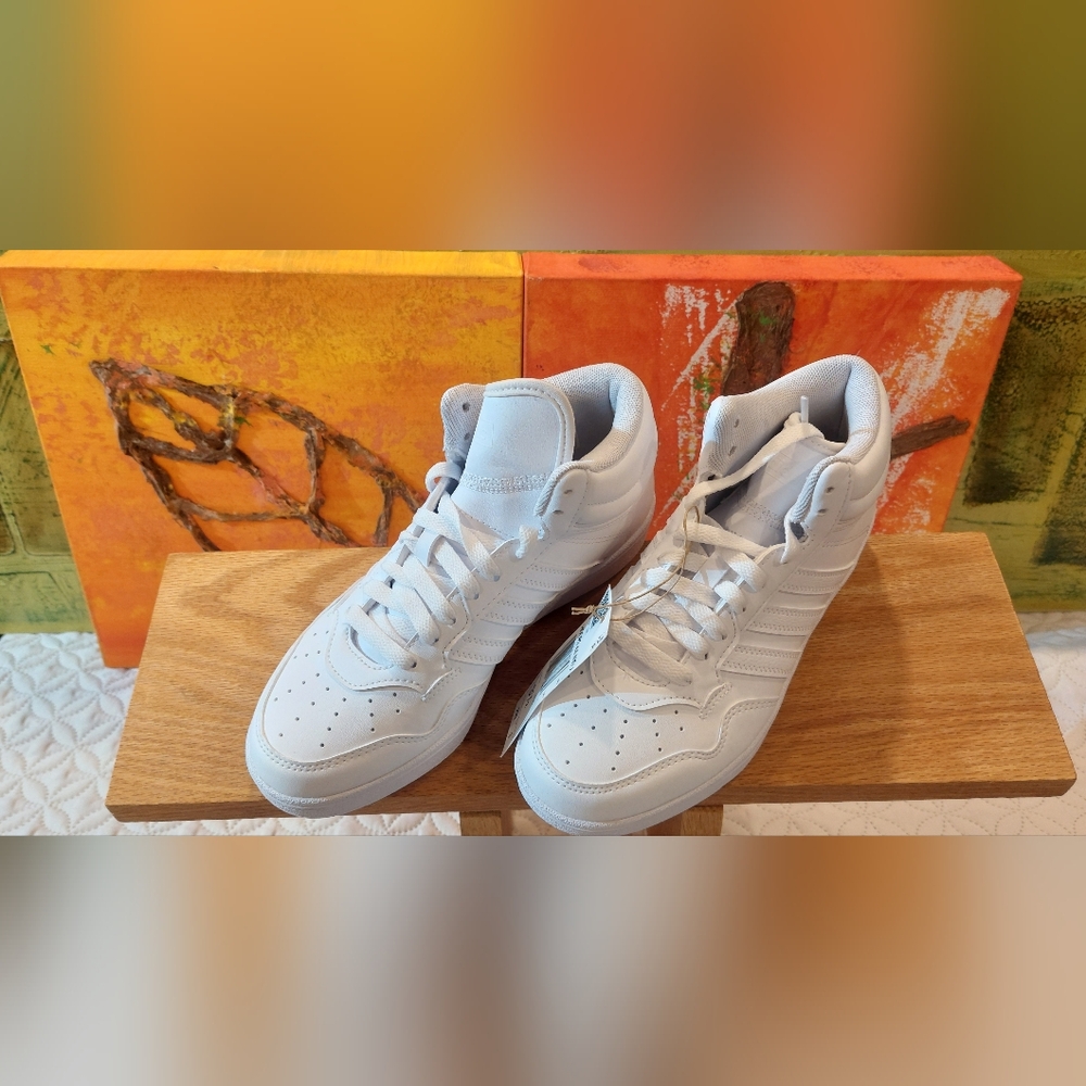 Adidas Men's White High-Top Sneakers